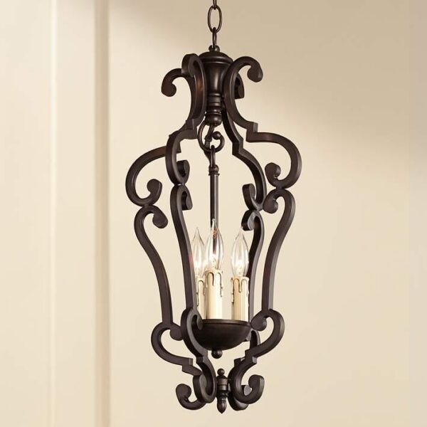Richmond Colonial Umber Finish 3-Light Pendant Chandelier