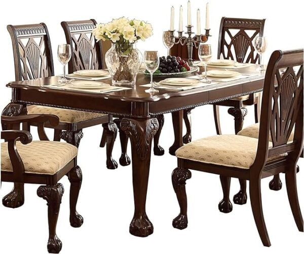 Homelegance Norwich Dining Table in Warm Cherry 6 Seater - Image 3