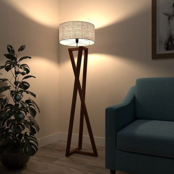 Zigzag Floor Lamp Walnut Floor Lamp - Image 4