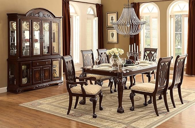 Homelegance Norwich Dining Table in Warm Cherry 6 Seater