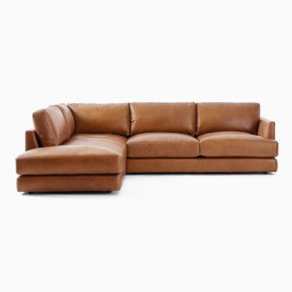 Haven Leather 2-Piece Bumper Chaise Sectional (108") - Image 7