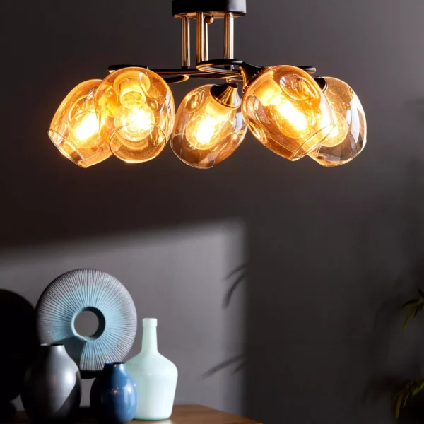 Moissanite 5-Light Glass Ceiling Lamp - Image 3