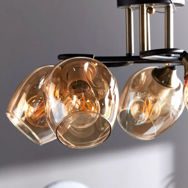 Moissanite 5-Light Glass Ceiling Lamp - Image 4