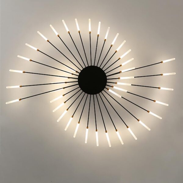 Modern Dimmable LED Ceiling Light, Living Room Lamp Black Ceiling Light With Remote Control, 42-Light 3000-6500K - Image 2