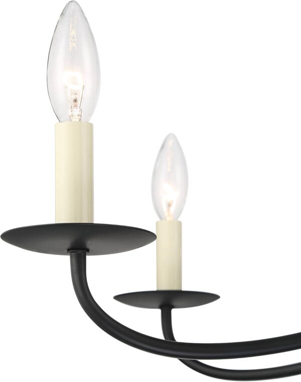 Iron Works Iron Chandelier Marine Iron Chandelier Black Hanging Iron Chandelier Chandelier Lighting Iron Chandelier 42" Wide Farmhouse Rustic Bent Arms 8-Light Fixture for Dining Room Living House Home Foyer Kitchen Island Entryway High Ceilings - Image 8