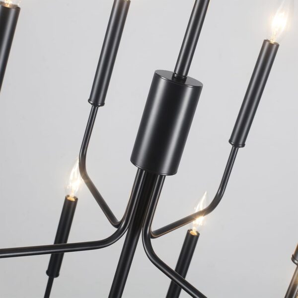 Chandelier 15-Light Industrial Iron Candle Chandelier Modern Suspended Farmhouse Chandeliers Pendant Light Fixtures for Dining Room Bedroom Living Room Kitchen Island Foyer E12 Bulb - Image 2