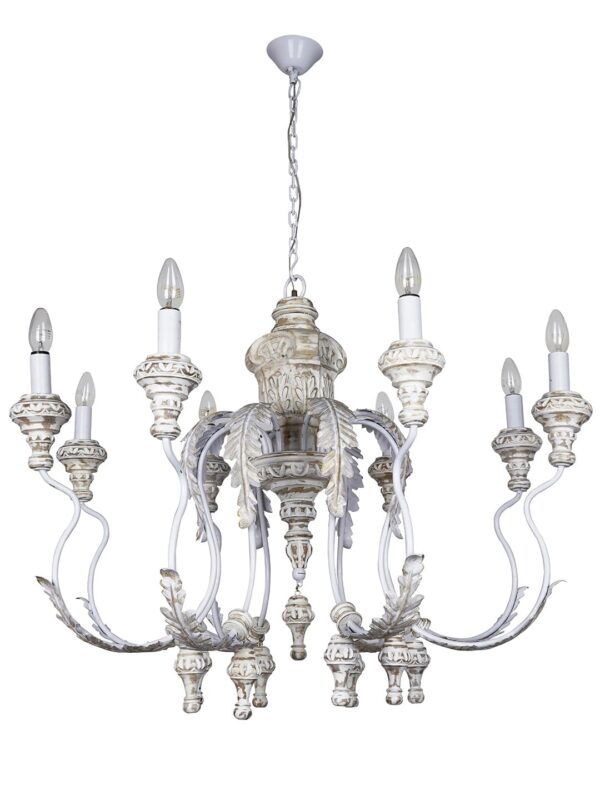 Wooden Chandelier Lighting Chandelier  French Country Chandelier  Charm: Carved Chandelier Distressed White Chandelier Wood Chandelier