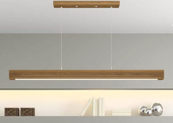 Linear Wooden Pendant Light - Image 2