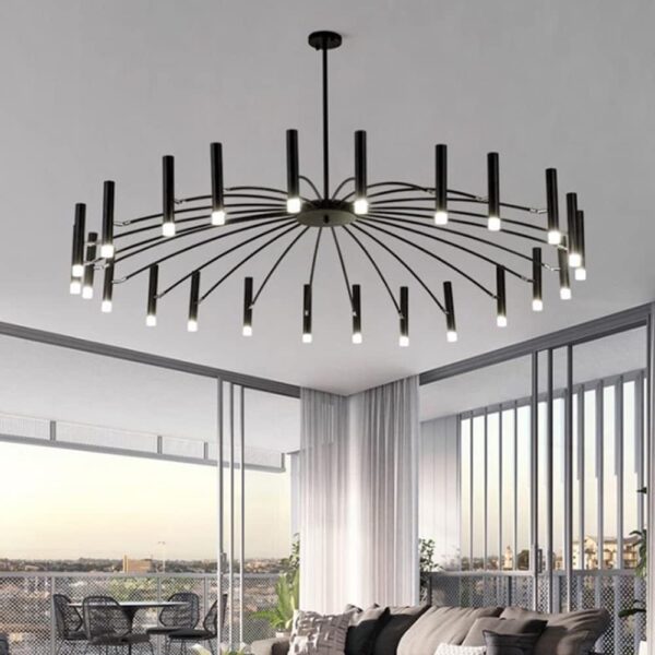 24-Light Modernism Black Chandelier LED Unique Ceiling Light Decorative Ceiling Hanging Light for Bedroom Restaurant Living Room - Image 2