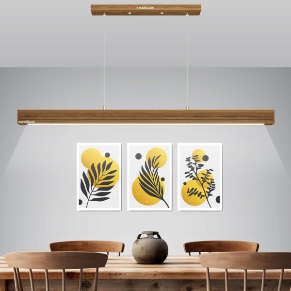 Linear Wooden Pendant Light