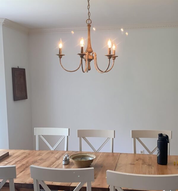 5-Light Chandelier  French Chandelier  Country Chandelier, Adjustable Height Chandelier , Smoked Chandelier Finish Chandelier  - Image 2