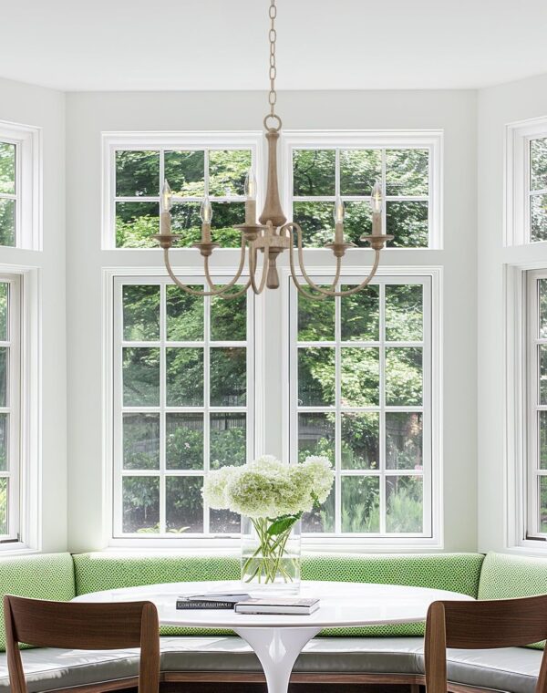 5-Light Chandelier  French Chandelier  Country Chandelier, Adjustable Height Chandelier , Smoked Chandelier Finish Chandelier  - Image 5