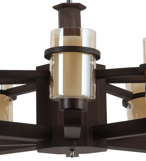 Wooden Chandelier, Wood Chandelier, Shaded Chandelier - Image 2