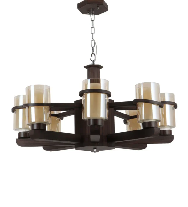 Wooden Chandelier, Wood Chandelier, Shaded Chandelier - Image 4