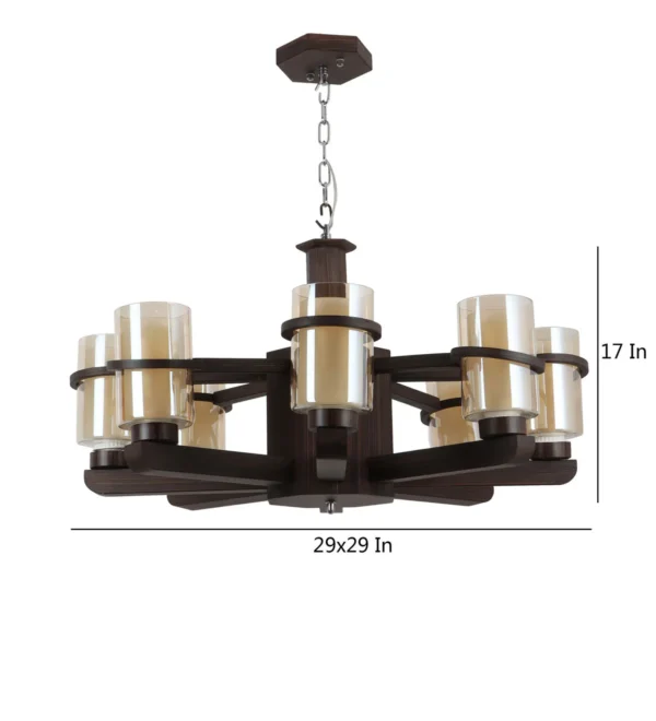 Wooden Chandelier, Wood Chandelier, Shaded Chandelier - Image 3