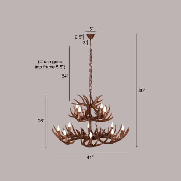 Antler Chandelier, wooden Chandelier, antique chandelier - Image 4