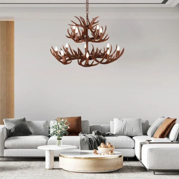 Antler Chandelier, wooden Chandelier, antique chandelier - Image 2