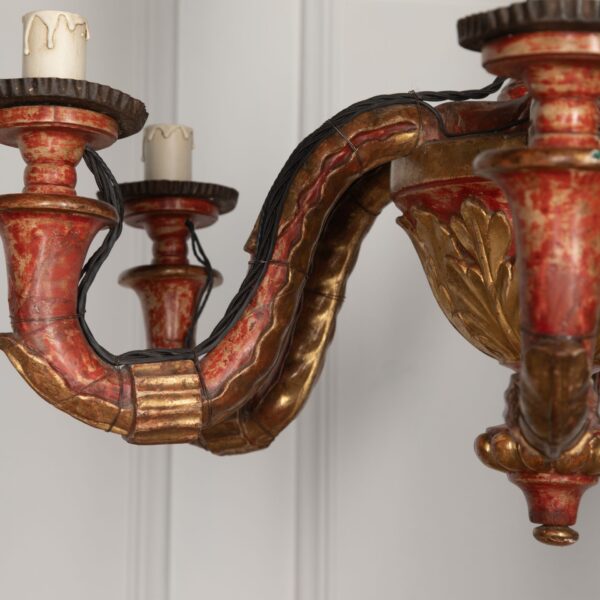 Chandelier | 18th Century French Carved Wood Chandelier - Image 2
