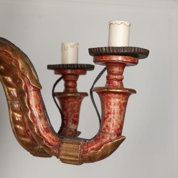 Chandelier | 18th Century French Carved Wood Chandelier - Image 5