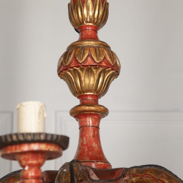 Chandelier | 18th Century French Carved Wood Chandelier - Image 7