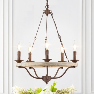 Chandelier | Ring Wheel Chandelier 5 – Light Dimmable Wagon Wheel Chandelier