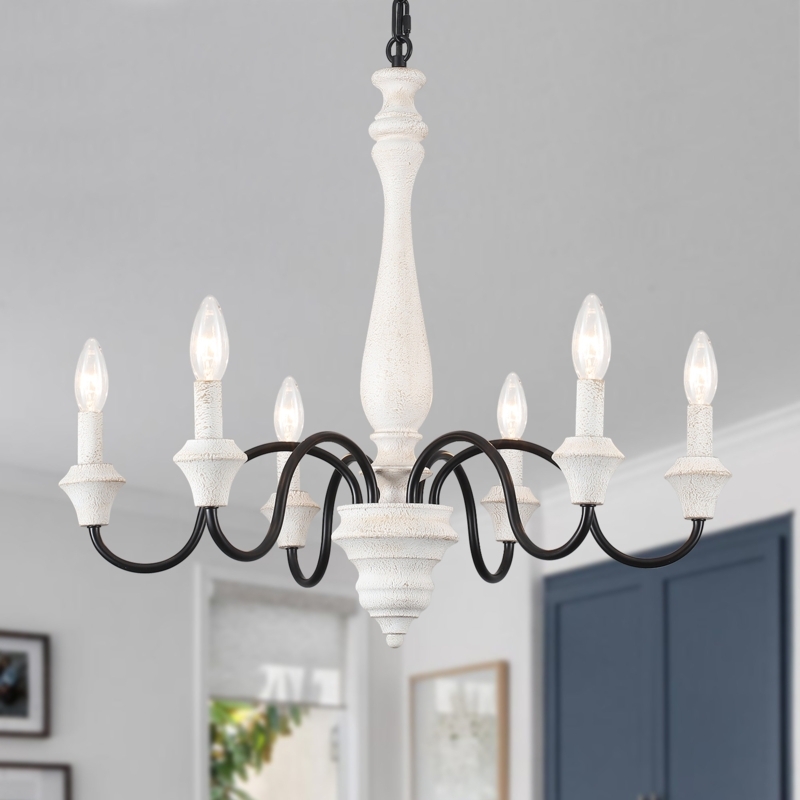 Chandelier | 6 – Light Dimmable Classic / Traditional Chandelier