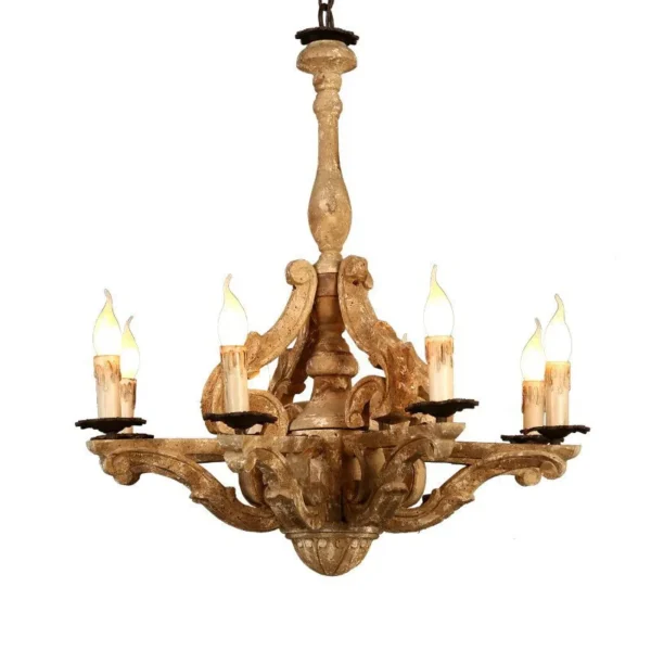 Chandelier | Wooden Chandelier Lighting For Living Dining Room Lustre Vintage Chandeliers Loft Hanging Retro Home - Image 7