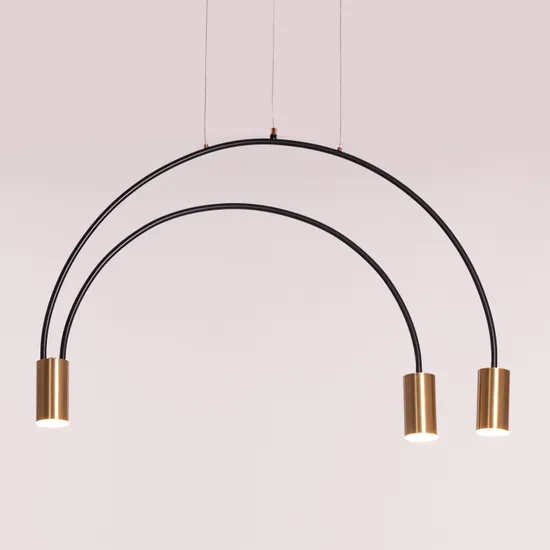Hanging Pendant, (Black, Gold, Built-In LED) Pendant Light