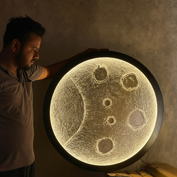 Moon Wall Light – 36 Inch Large Lunar Wall Decor - Image 3