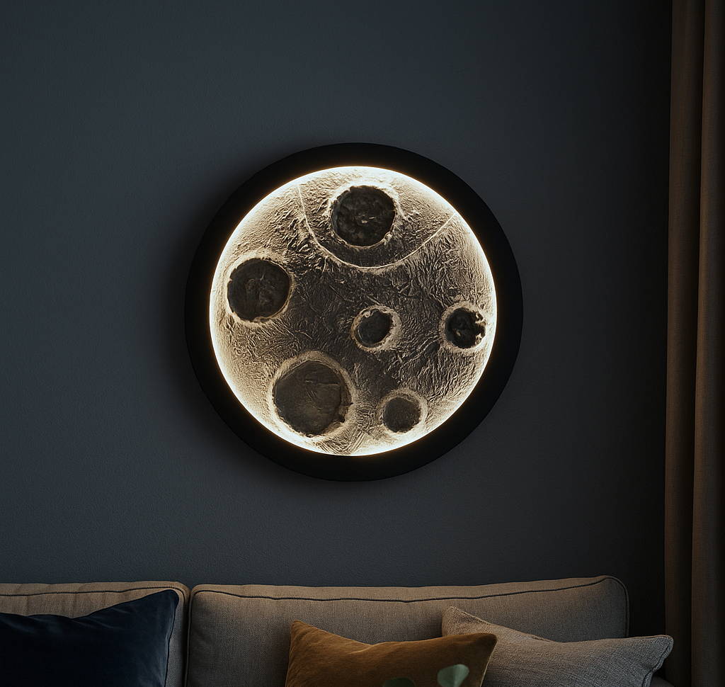 Moon Wall Light – 24 Inch Lunar Surface Lamp