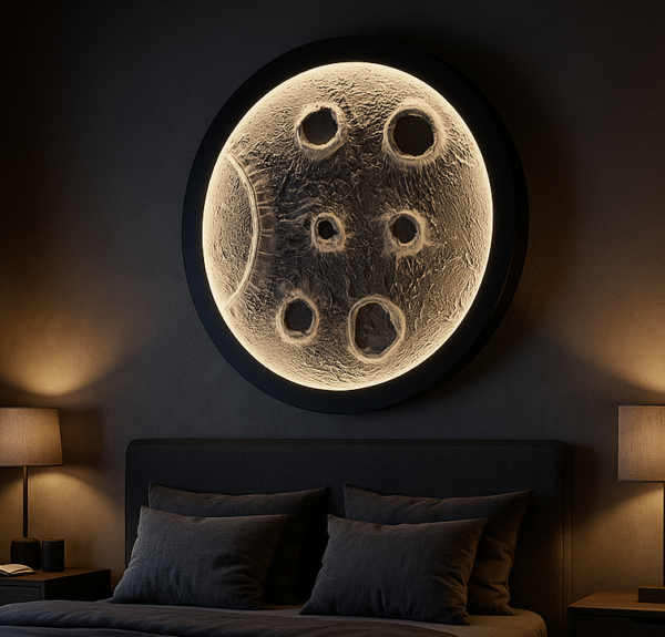 Moon Wall Light – 30 Inch Cratered Moon Wall Lamp