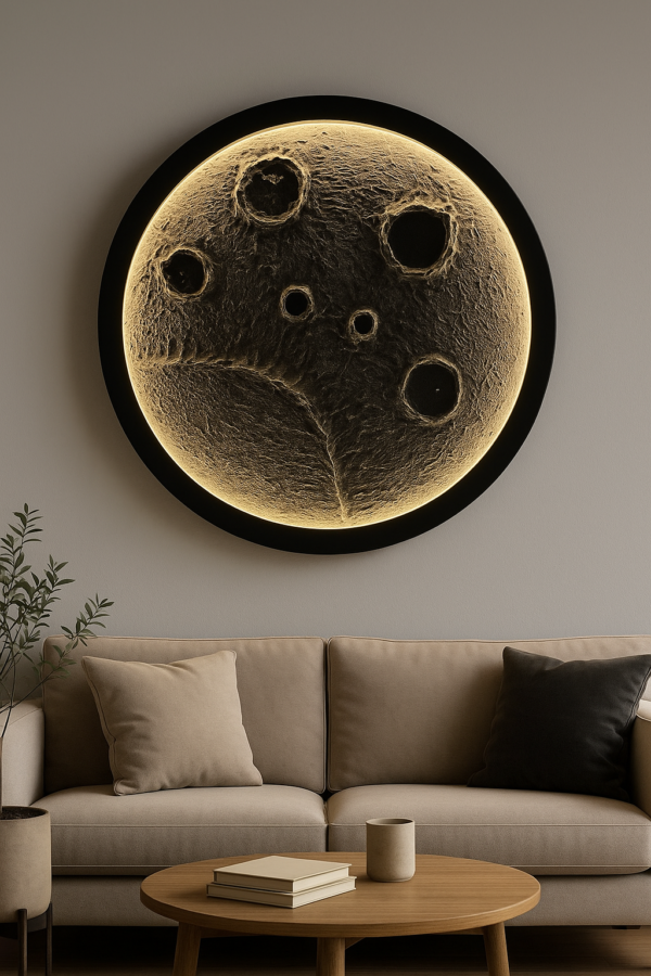 Moon Wall Light – 36 Inch Large Lunar Wall Decor - Image 2