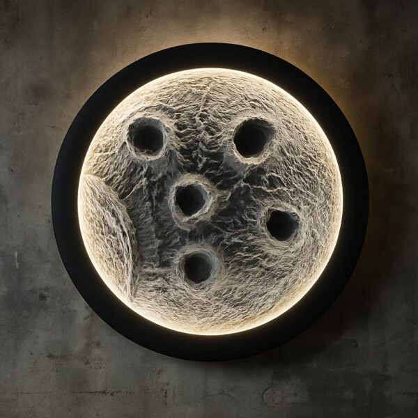 Moon Wall Light – 18 Inch Lunar Surface Lamp - Image 2