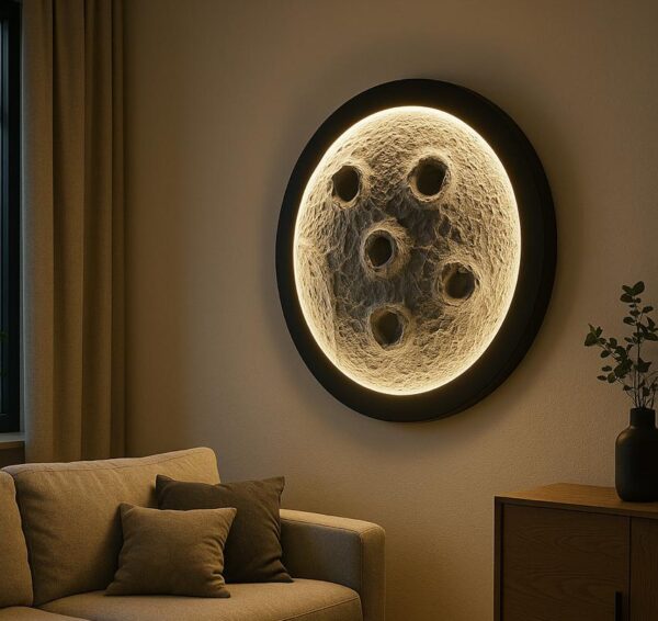 Moon Wall Light – 18 Inch Lunar Surface Lamp