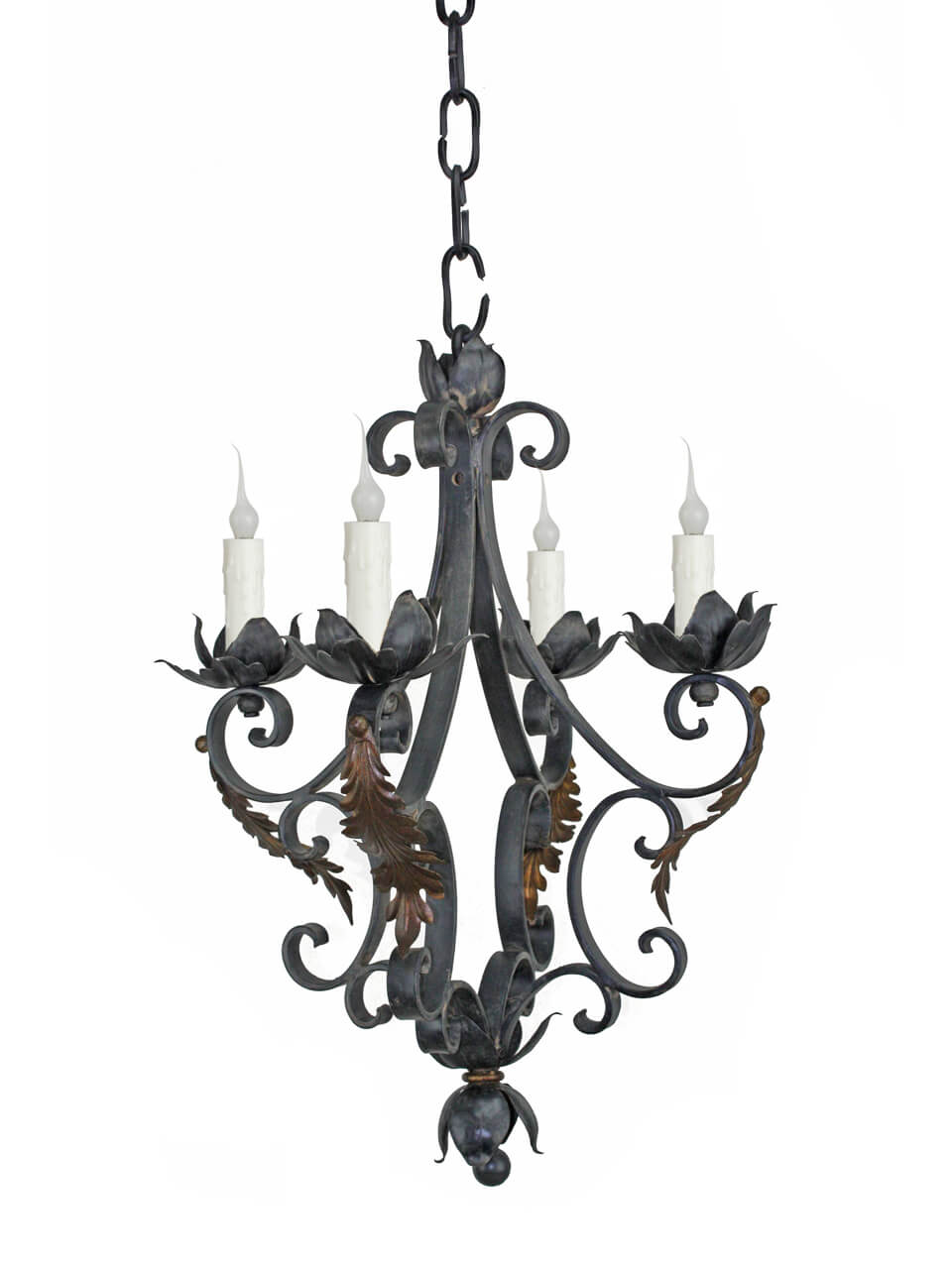 CH-003 Hand Forged Iron Four Light Chandelier