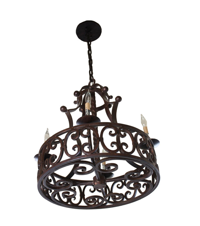 CH-004 Hand Forged Iron Four Light Chandelier